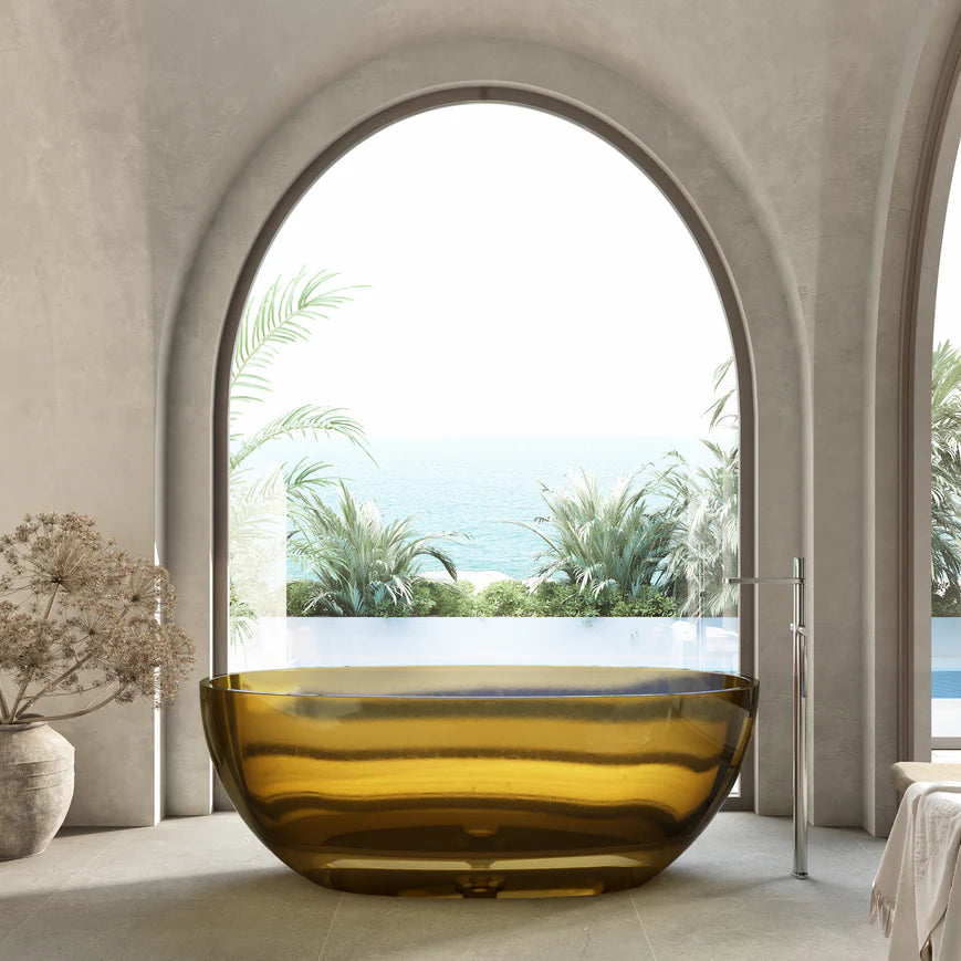 Cassa Design Wow Translucency Resin Stone Bath 1650mm Opal Yellow