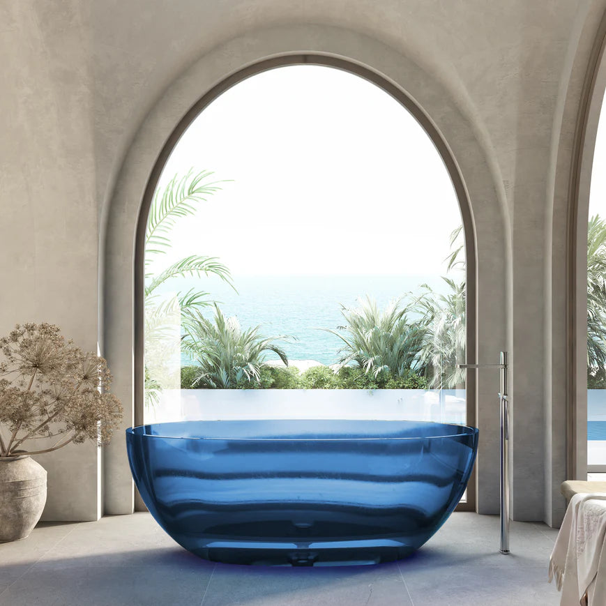 Cassa Design Wow Translucency Resin Stone Bath 1650mm Sky Blue