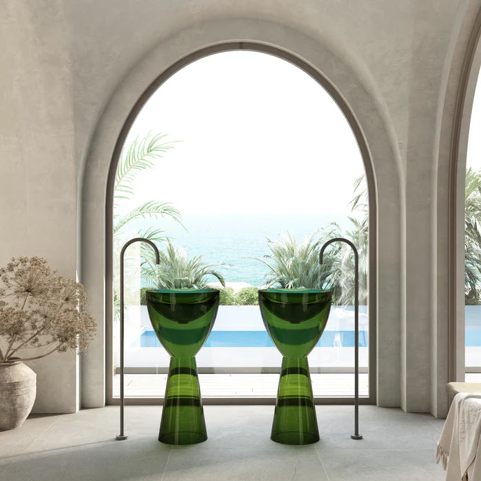 Wow Translucency Pedestal Basin Emerald Green