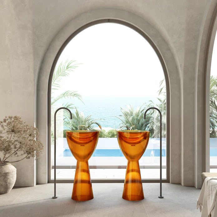 Wow Translucency Pedestal Basin Golden Beige