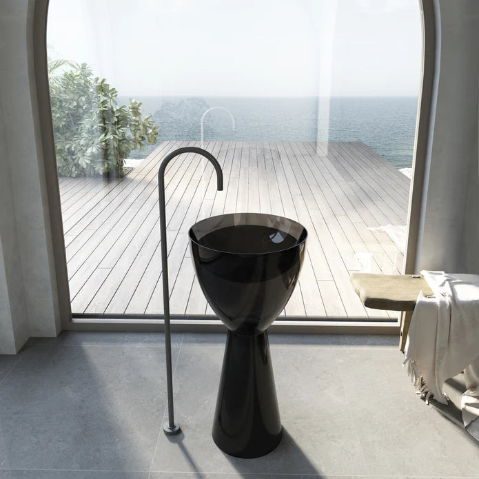 Wow Translucency Pedestal Basin Morion Black