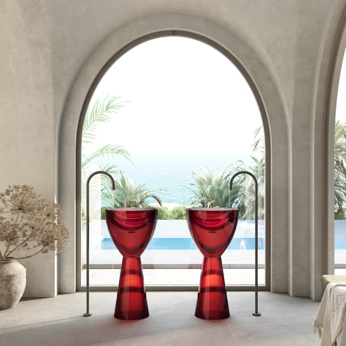 Wow Translucency Pedestal Basin Vivid Red