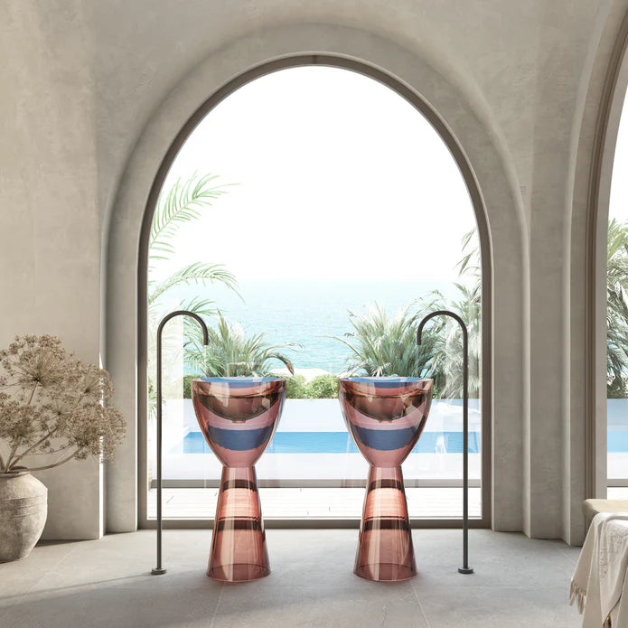 Wow Translucency Pedestal Basin Faint Pink