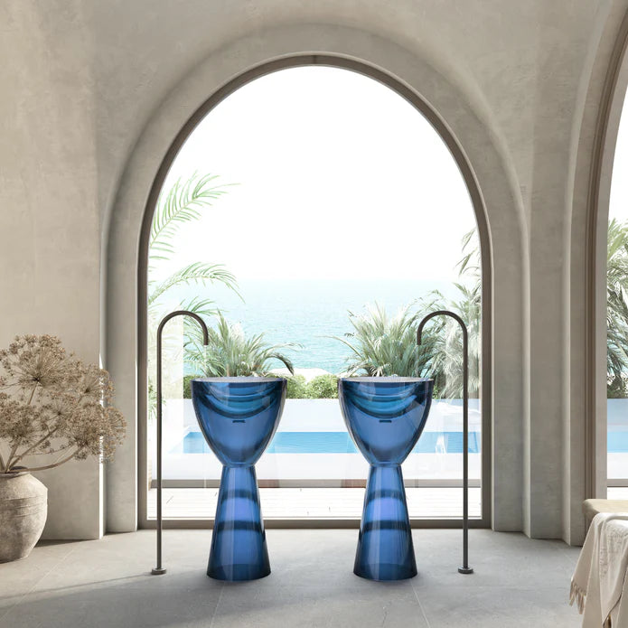 Wow Translucency Pedestal Basin Sky Blue