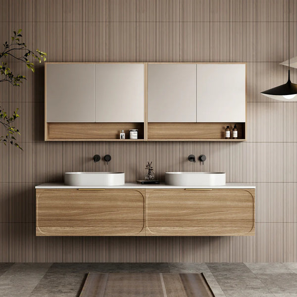 Cassa Designs Cicero Wall Hung Vanity - Double - Walnut
