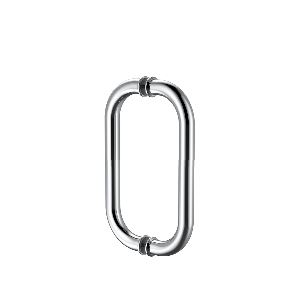 Round Double D Style Double Pull Shower Handle 166mm Polished Chrome