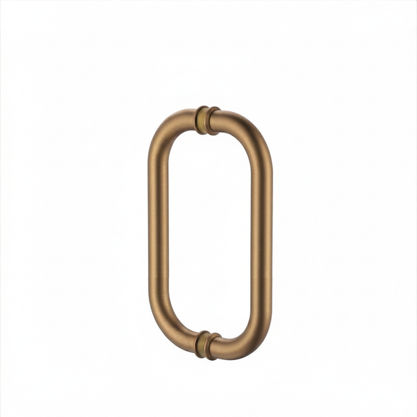 Round Double D Style Double Pull Shower Handle 166mm - Antique Brass