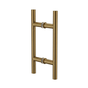 Round Double Pull Door Handle Ladder Style 210mm Antique Brass
