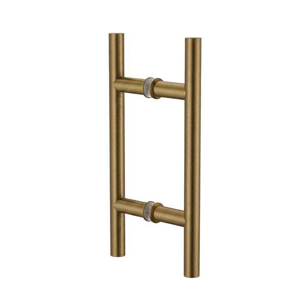 Round Double Pull Door Handle Ladder Style 210mm Antique Brass
