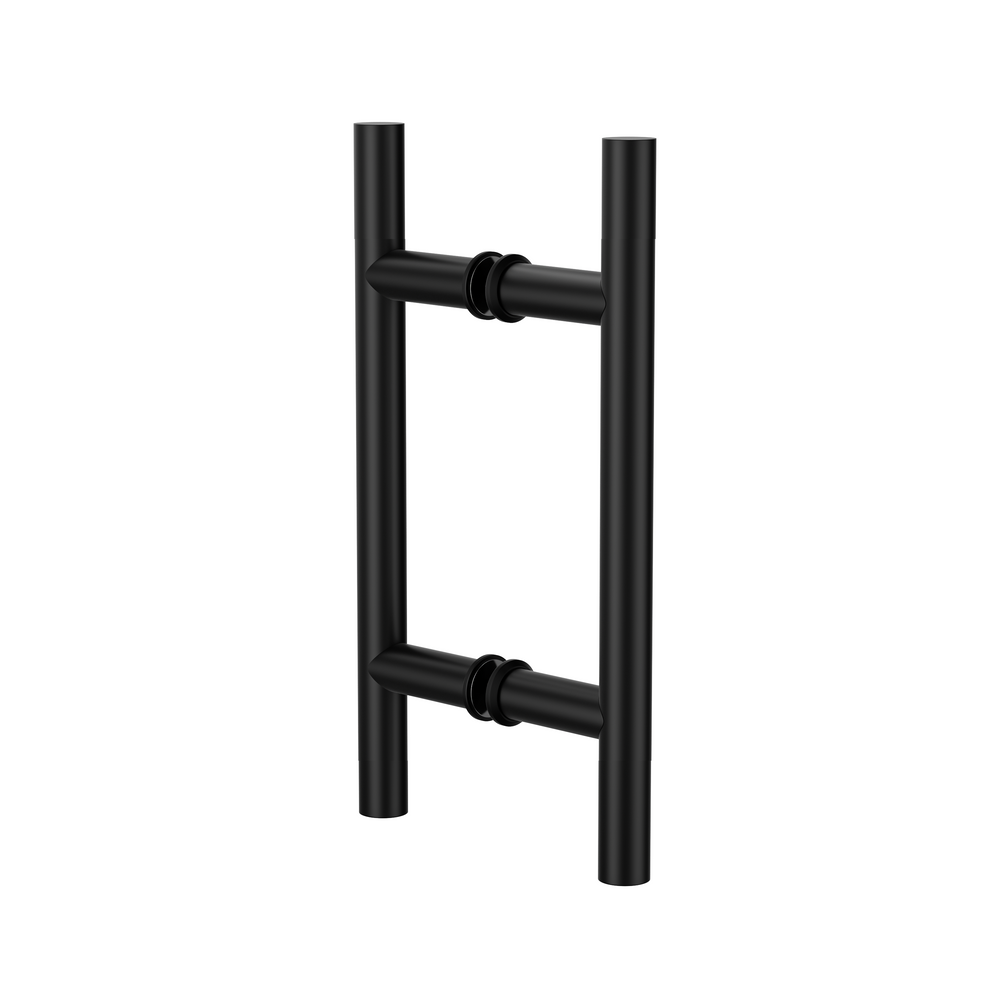 Round Double Pull Door Handle Ladder Style 210mm Matte Black