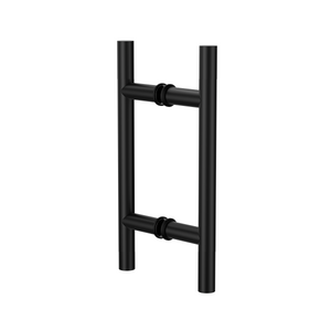 Round Double Pull Door Handle Ladder Style 210mm Matte Black