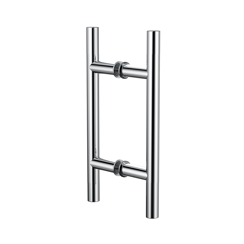 Round Double Pull Door Handle Ladder Style 210mm Polished Chrome