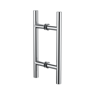 Round Double Pull Door Handle Ladder Style 210mm Polished Chrome