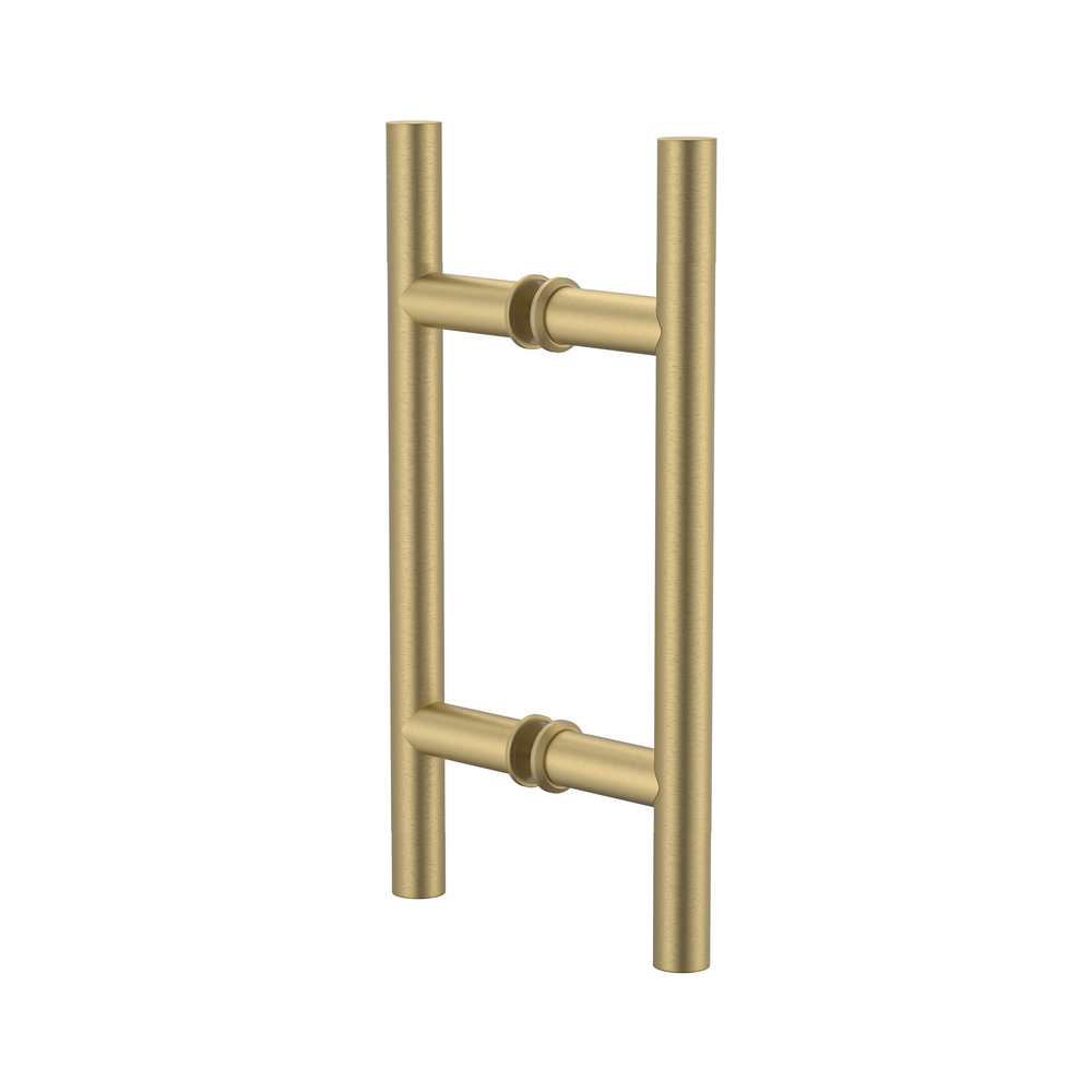 Round Double Pull Door Handle Ladder Style 210mm Brushed Brass
