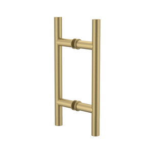Round Double Pull Door Handle Ladder Style 210mm Brushed Brass