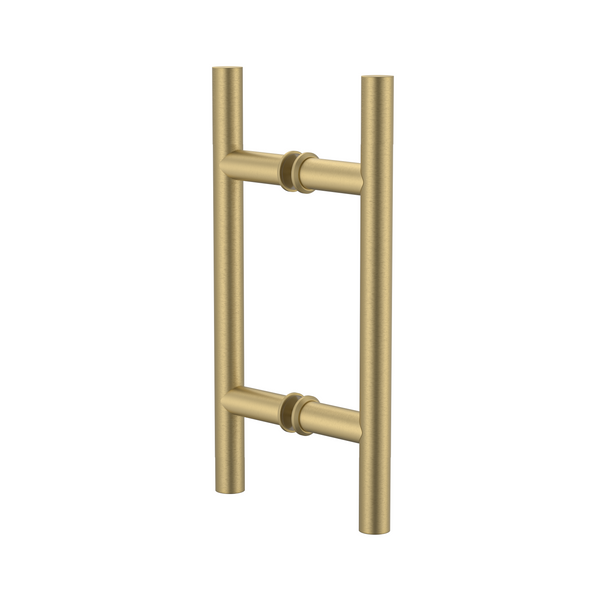 Round Double Pull Door Handle Ladder Style 210mm Brushed Brass