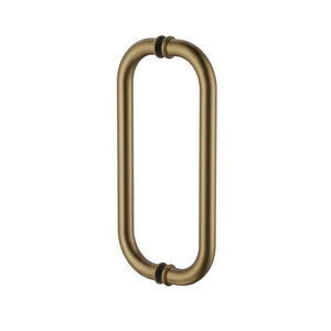 Round Double D Style Double Pull Shower Handle 275 mm Antique Brass