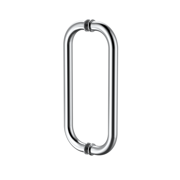 Round Double D Style Double Pull Shower Handle 275mm Polished Chrome