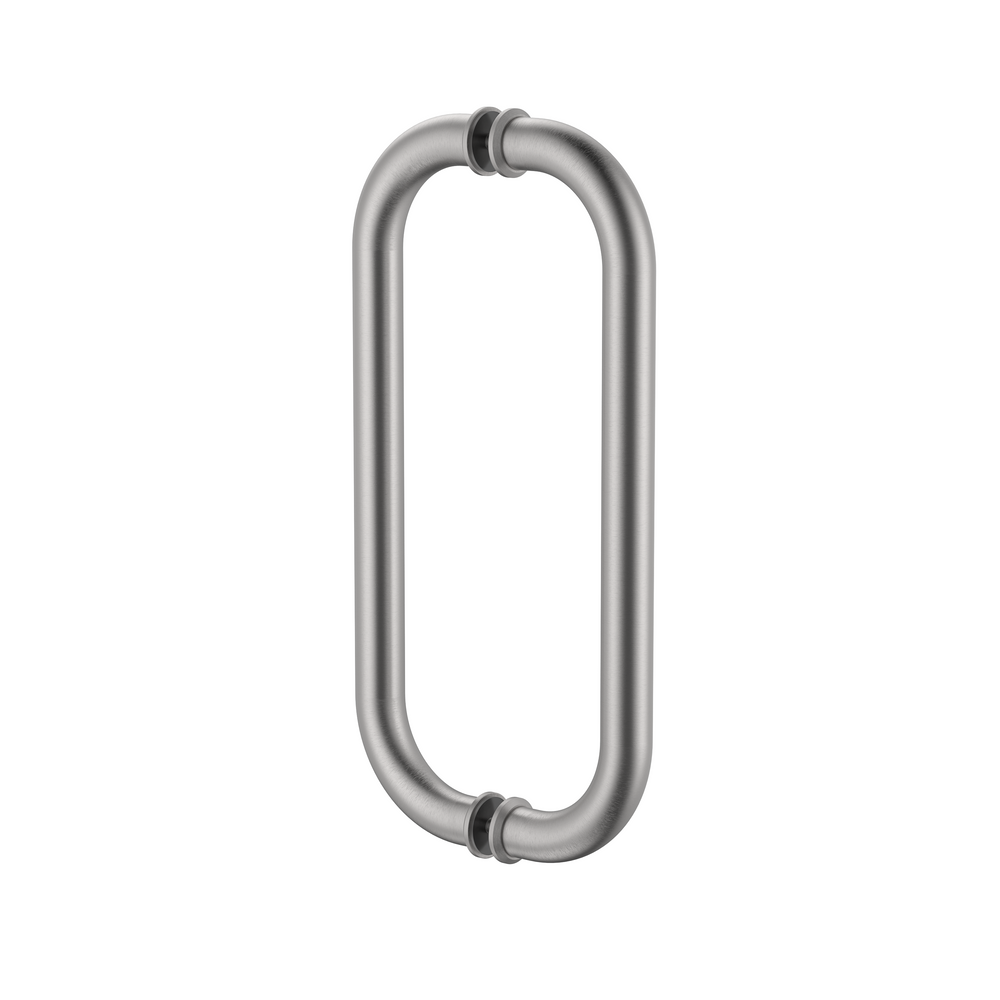 Round Double D Style Double Pull Shower Handle 275 mm Satin Nickel