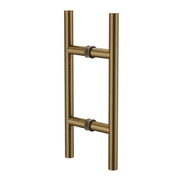 Round Double Pull Door Handle Ladder Style 310mm Antique Brass