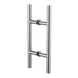 Round Double Pull Door Handle Ladder Style 310mm Polished Chrome