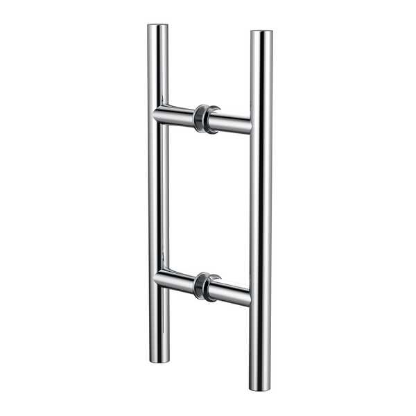 Round Double Pull Door Handle Ladder Style 310mm Polished Chrome