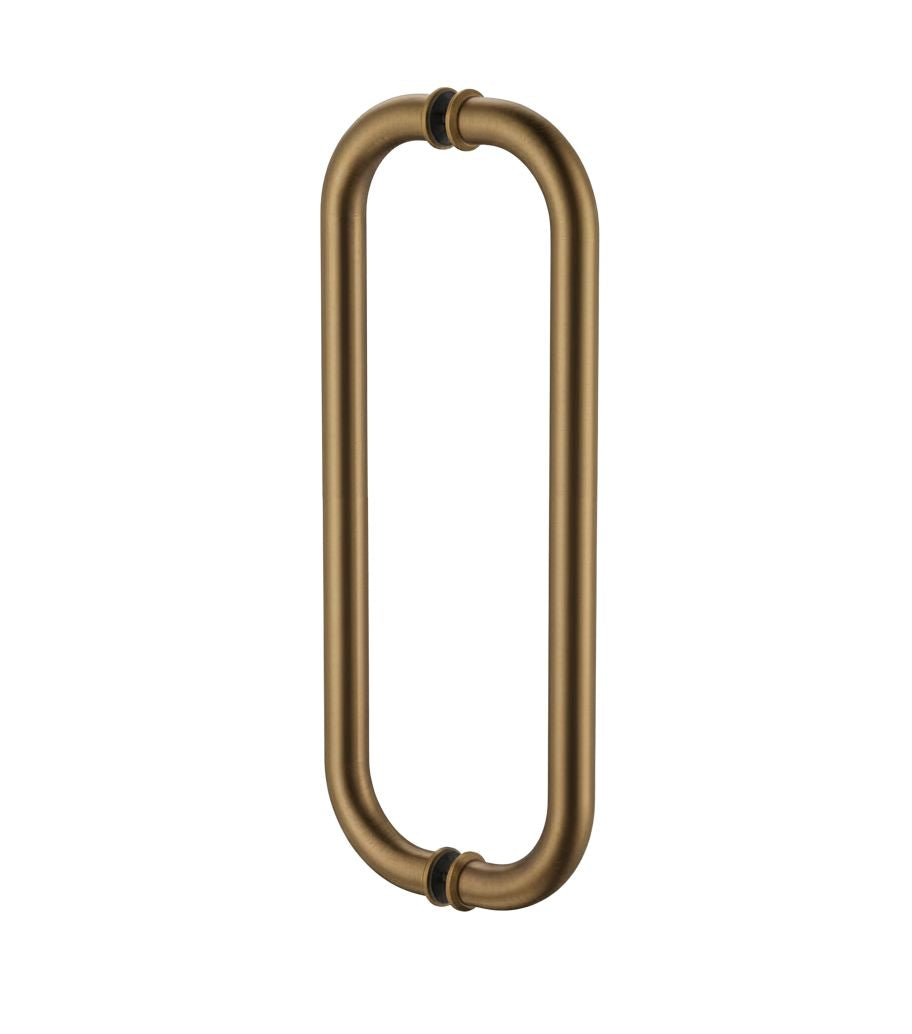 Round Double D Style Double Pull Shower Handle 450 mm Antique Brass