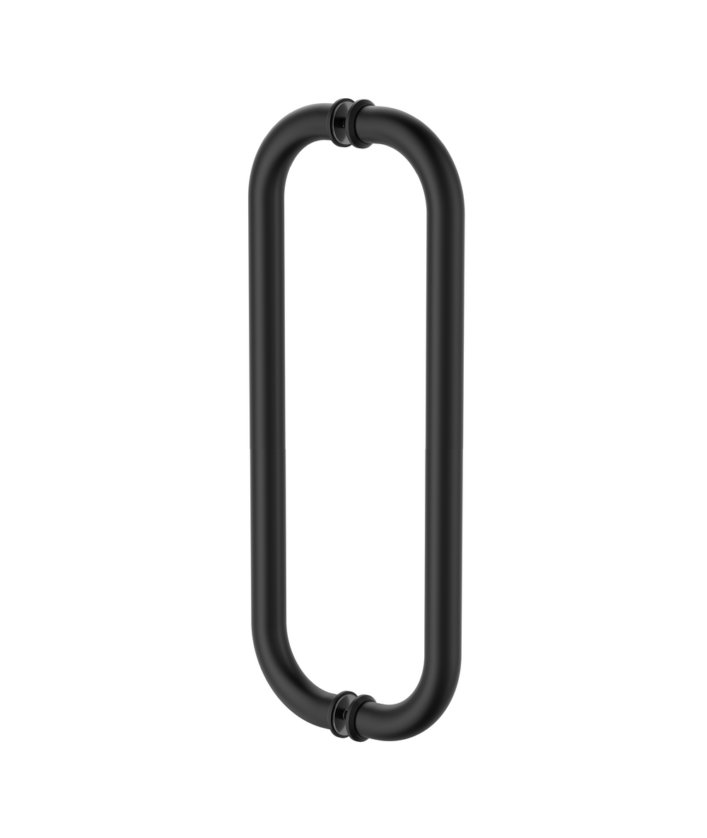 Round Double D Style Double Pull Shower Handle 450 mm Matte Black