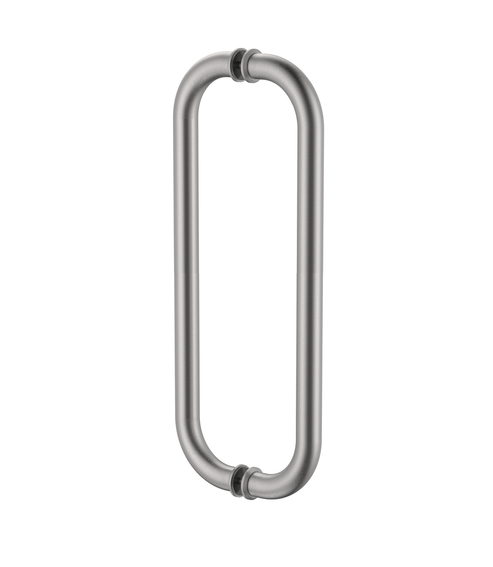 Round Double D Style Double Pull Shower Handle 450 mm Satin Nickel