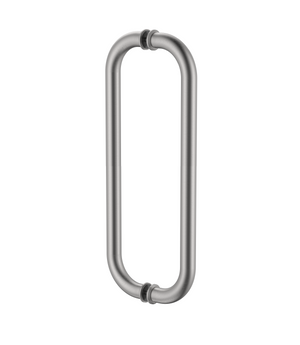 Round Double D Style Double Pull Shower Handle 450 mm Satin Nickel
