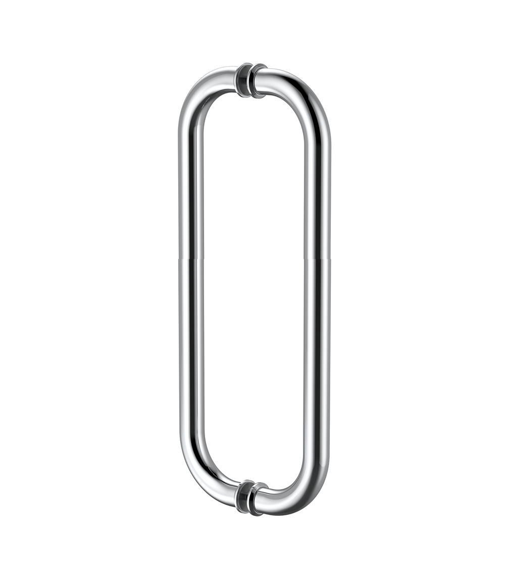 Round Double D Style Double Pull Shower Handle 450 mm Polished Chrome