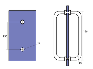 Round Double D Style Double Pull Shower Handle 166mm Polished Chrome