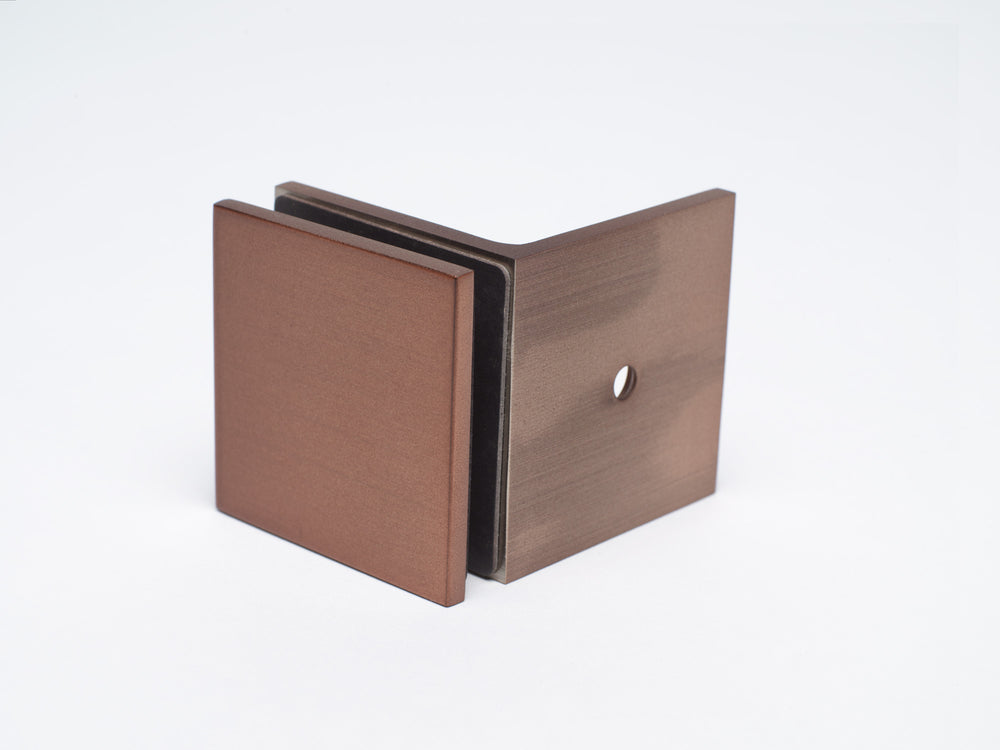 Boutique Range 90 Degree Wall to Glass Bracket - Ember Bronze