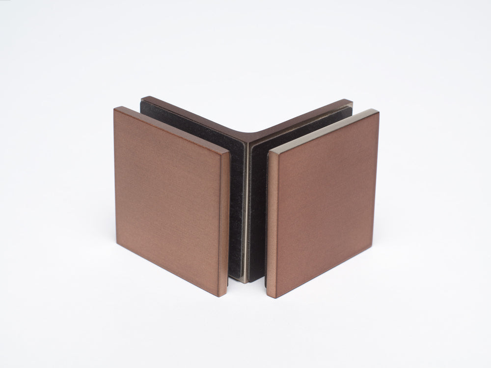 Industry Boutique Glass to Glass 90 Degree Bracket - Ember Bronze