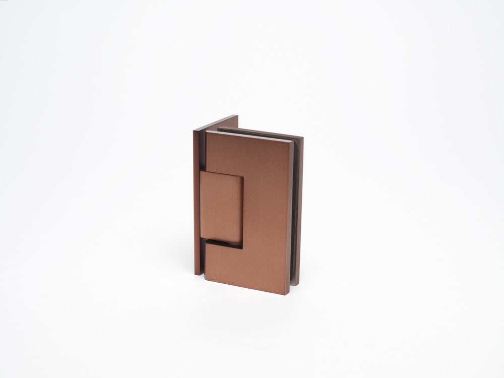 Boutique Range Wall to Glass 90 Degree Hinge with L Type Mounting Plate - Ember Bronze