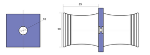 Shower Door Knob EK 1 Polished Gold