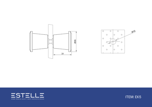 Round Door Knob  Polished Gold
