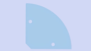 Radius Glass Shelf with Mounted Bracket Holes