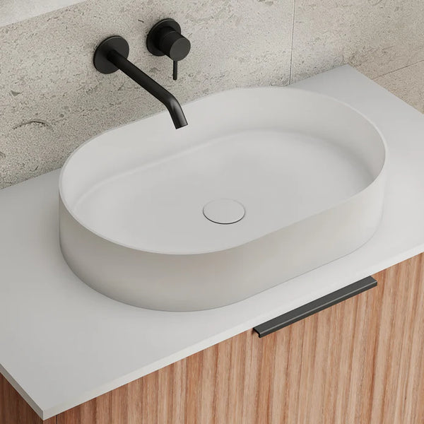 Elegant Pill Above Counter Basin- Matte White