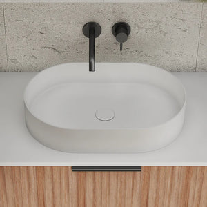 Elegant Pill Above Counter Basin- Matte White