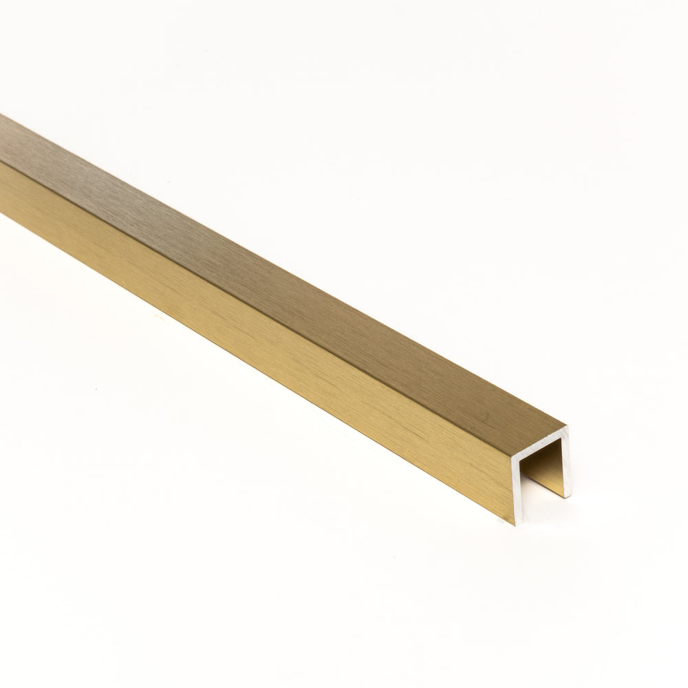Aluminium Channel 16mm X 14mm Brushed Brass