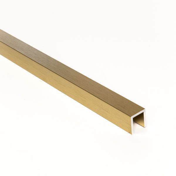 Aluminium Channel 16mm X 14mm Brushed Brass