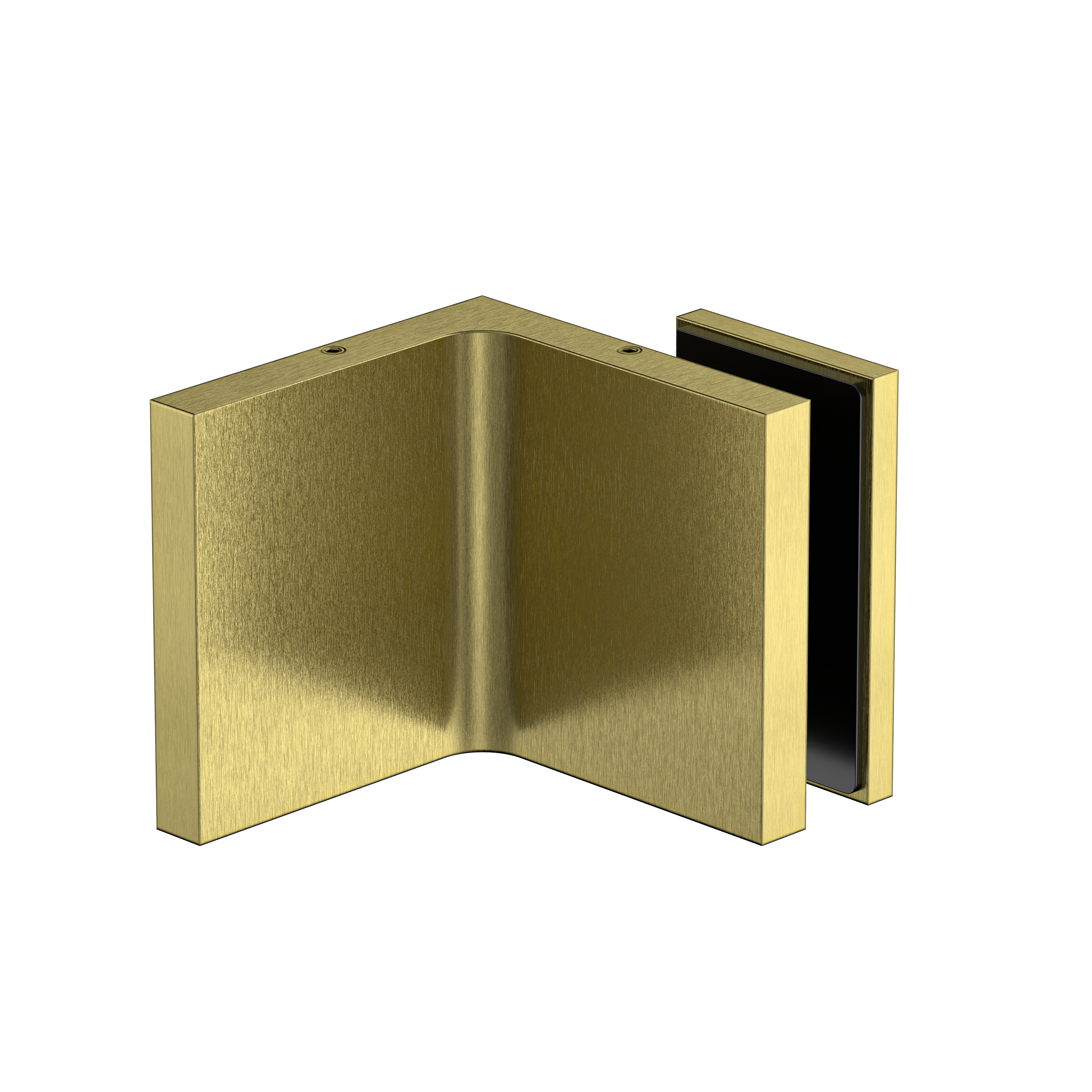 Stealth Wall to Glass Bracket with 30mm plate Raw Brushed Brass