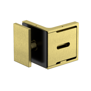 Stealth Wall to Glass Bracket with 30mm plate Brushed Brass