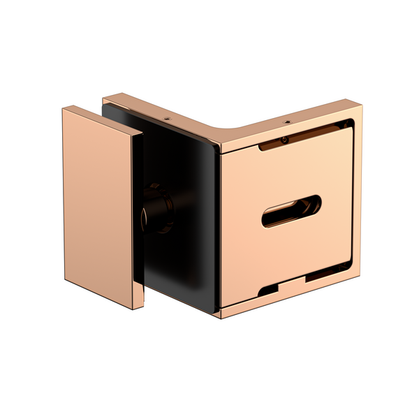 Stealth Wall to Glass Bracket with 30mm plate Polished Rose Gold