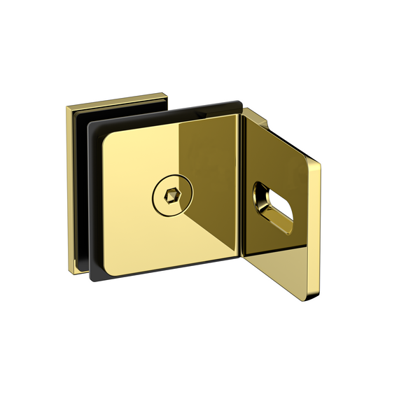Stealth Wall to Glass Bracket with 30mm plate Polished Gold