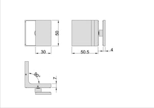 Stealth Wall to Glass Bracket with 30mm plate Polished Chrome