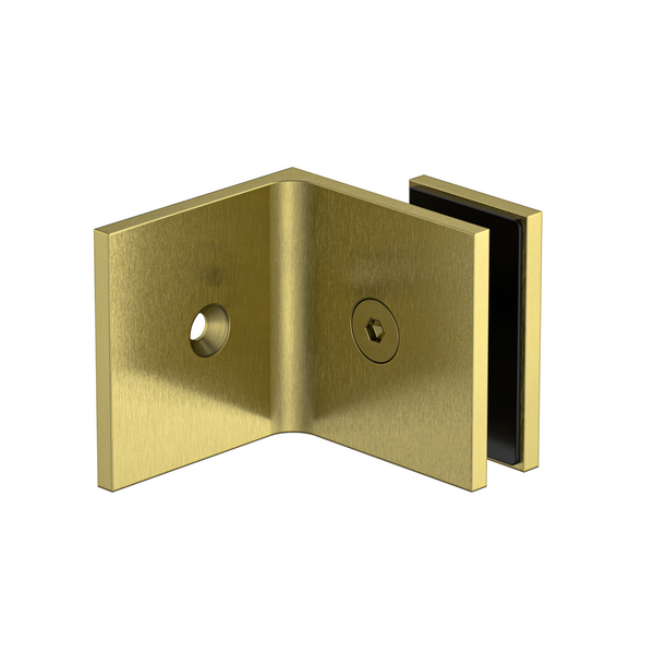 Boston Wall to Glass Bracket with 30mm Cover Plate Brushed Brass