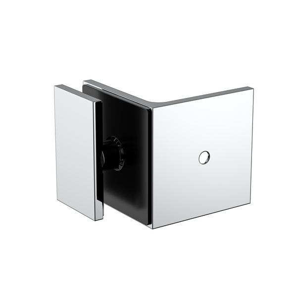 Boston Wall to Glass Bracket with 30mm Cover Plate Polished Chrome