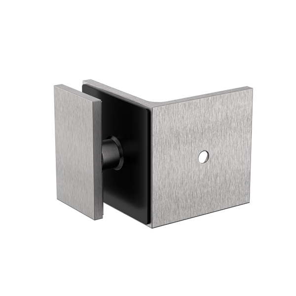 Boston Wall to Glass Bracket with 30mm Cover Plate Satin Nickel